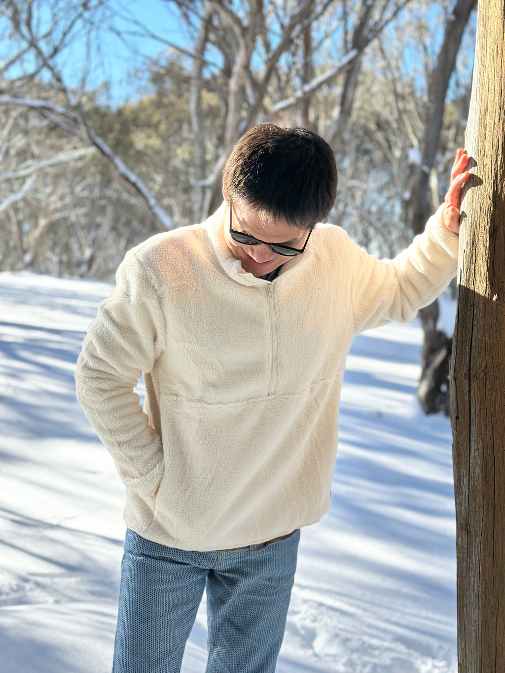 Universal Fit Sherpa Half-Zip Pullover